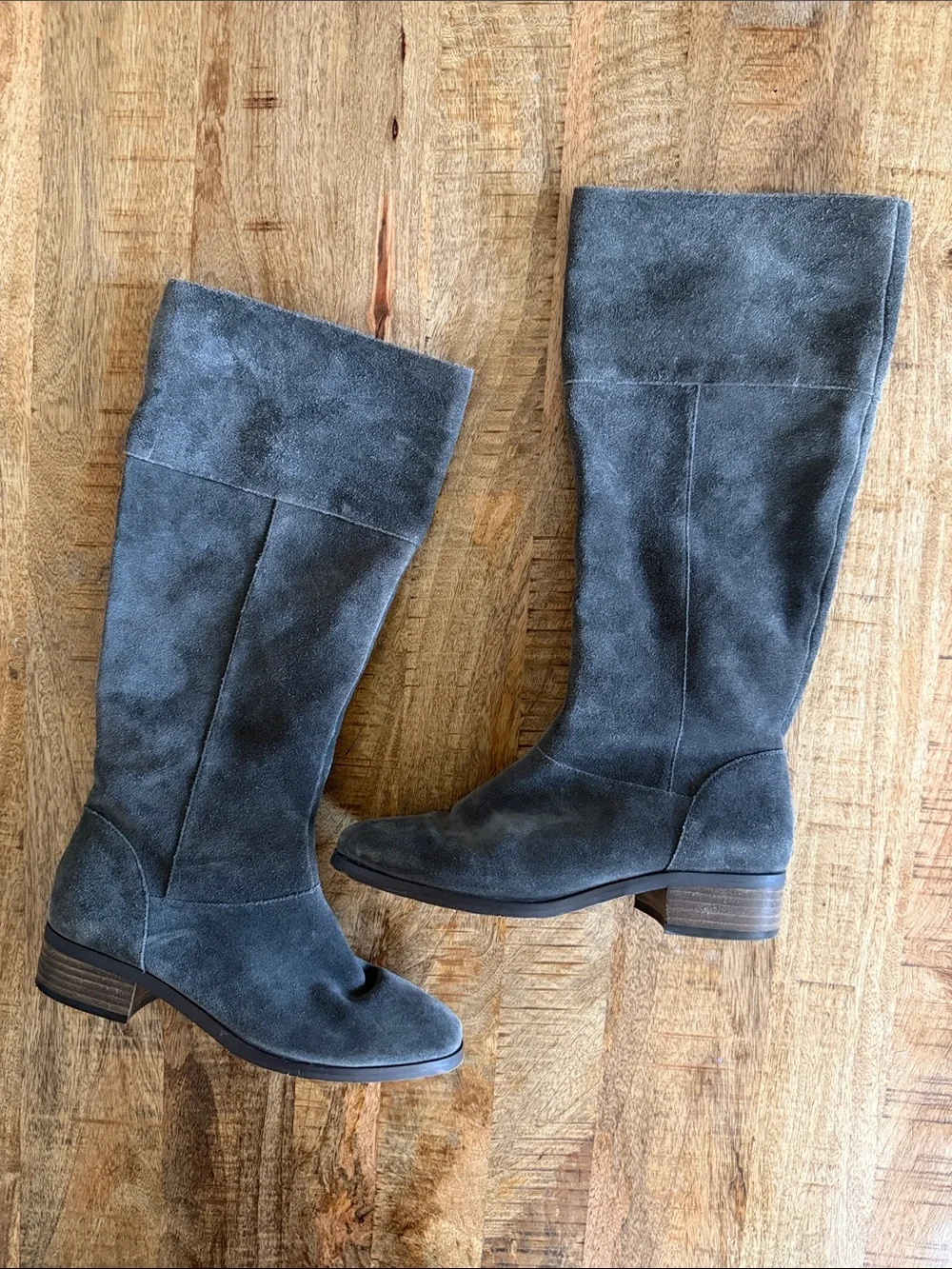 Sole Society Over-the-Knee Suede Boots - Charcoal Gray